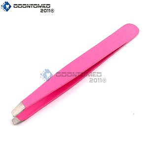 Odontomed Pince à épiler rose oblique professionnelle Ensemble en acier inoxydable doux Extension de cils pour soins de la peau Logo personnalisable écologique - Product Image 2