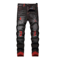 Jean droit pour homme confortable à taille haute, respirant, de qualité supérieure, en tissu 100% coton, jean denim élégant pour l'été, style streetwear