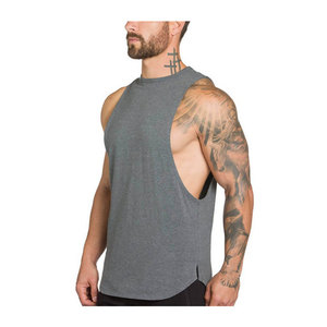 Camiseta sin mangas de gimnasio con logotipo personalizado al por mayor, camiseta sin mangas con tirantes musculares para entrenamiento físico, culturismo para hombres - Product Image 4