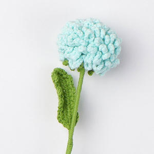 Finished Crochet Ping Pong Chrysanthemum Branches Fluffy Hand-knitted Yarn <b>Artificial</b> Flowers Puff Flower <b>Bouquet</b> for Decoration - Product Image 5