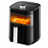 Friteuse à air numérique OEM ODM 4L 5L 6L 8L 12L avec fenêtre visible et écran tactile, sans huile, pour cuisine domestique