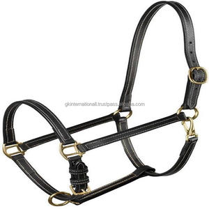 Licou en cuir de haute qualité fabriqué par un fabricant indien quantité minimale de commande bas et personnalisé avec du matériel en laiton et des coutures contrastées - Product Image 2