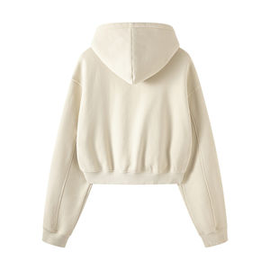 Sudaderas con cremallera de suministro de fábrica de algodón transpirable con cremallera para mujer, sudaderas con capucha cortas, sudaderas con cremallera de lana para mujer, sudaderas para mujer - Product Image 4