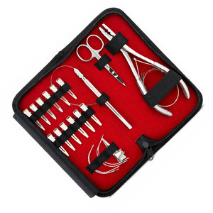 Kit d'outils professionnels TEEJAY pour extensions de cheveux à usage commercial – Pinces, ciseaux, clips, outil à boucle, aiguilles d'installation en acier inoxydable - Product Image 4