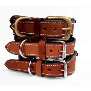 Collier pour animaux de compagnie en cuir véritable réglable avec logo personnalisé avec motif imprimé animal de luxe pour petits, moyens et grands chiens vente à l'exportation - Product Image 1