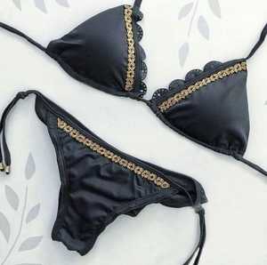 Nuevo diseño personalizado Sexy traje de baño de una pieza para la playa salida Bold Beaded 100% poliéster de talla grande listo para usar sensualidad - Product Image 2