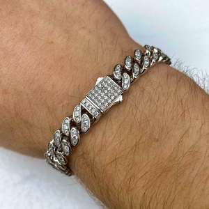 Estilo Premium VVS Moissanite Diamond Chapado en oro 925 Silver Iced Out Hip Hop Pulsera cubana para moda masculina a precio mayorista - Product Image 5