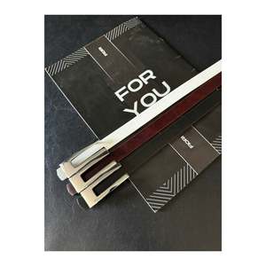 Designer <b>Silver</b> Buckle Thin Black Women's Belt, <b>Jacket</b> Belt, Shirt Belt, Dress Belt - Black-Burgundy-White-<b>Silver</b> - Product Image 3