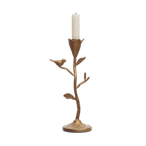 Glamorous Modern Gold Finish Flower <b>Candle</b> Holder Perfect for Special Occasions and Enhancing Your Kitchen or Dining Table - Product Image 1