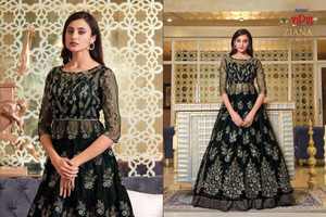 Conjunto de Vestido Anarkali Tradicional con Bordado de Red Pesada, Atuendo Étnico Cómodo para Eventos, Cadena de Suministro Global Asequible - Product Image 3