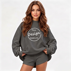 Custom Mockneck Cotton HeavyWeight <b>Jumper</b> Embroidered Soft Fleece Turtlenecks Crewneck Oversize Mock Neck Sweatshirt - Product Image 1