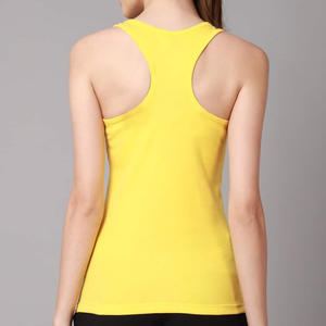Ropa deportiva 2025, las camisetas sin mangas de talla grande más vendidas para mujer, precio al por mayor, camiseta sin mangas personalizada para mujer, camiseta sin mangas para correr para mujer, Color amarillo - Product Image 2