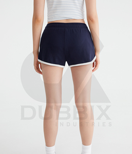 Pantalones cortos de gimnasio de algodón 100% para mujer, pantalones cortos de entrenamiento de ajuste regular con logotipo personalizable y patrón de color, pantalones cortos para mujer - Product Image 3