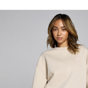 Sweat-shirt ample en coton 100% tricoté pour femmes, automne/hiver, personnalisé, OEM ODM, coupe ample, à capuche, logo sur le devant - Product Image 3