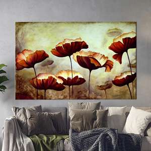 Obra de arte impresa en lienzo con motivos florales: decoración de pared botánica moderna, 1P: estirado sobre lienzo - Product Image 1