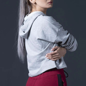 Fleece Crop Top Hoodie Custom Blank Mujeres Cropped Hoodie Jumper Hoodies For Women coat Jacket - Product Image 4