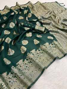 ชุดส่าหรีผ้าไหมสไตล์อินเดียสำหรับสตรีชุดแฟนซีชุดปาร์ตี้งานแต่งงานเทศกาลปาร์ตี้แฟนซี - Product Image 4