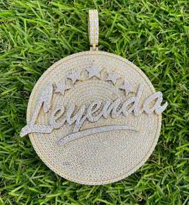 Colgante de Moissanita Real de 14K, chapado en oro de dos tonos, 5 piezas, colgante personalizable de círculo con incrustaciones de diamantes, colgantes finos para fiesta - Product Image 5