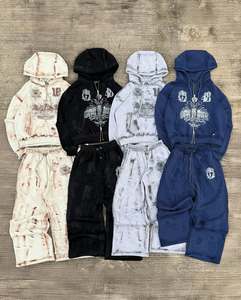 เสื้อมีฮู้ดผ้าคอตตอน100% ของผู้ชายเสื้อมีฮู้ดโอเวอร์ไซส์ผ้าคอตตอนซักมีซิปสำหรับผู้ชายโลโก้ออกแบบได้ตามต้องการ - Product Image 6