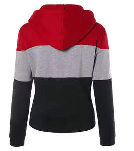 Bulk Wholesale Casual Oversize Heavyweight Color Block French Terry <b>String</b> Full Zip up Hoodies - Product Image 5