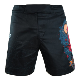 Pantalones cortos de MMA para hombres adultos sublimados personalizados hechos con poliéster cintura ajustable artes marciales MMA pantalones cortos de boxeo para hombres OEM - Product Image 3