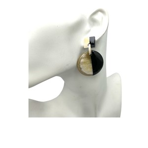 ต่างหูทรงรีสีดำทันสมัย ทำจากเขาควาย เป็นมิตรกับสิ่งแวดล้อม สำหรับผู้หญิง ขายดีที่สุด เหมาะสำหรับเป็นของขวัญวันครบรอบ - Product Image 4