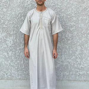 Hombres Verano Kaftan Manga Corta Hombres Kaftan Algodón Hombres - Product Image 1