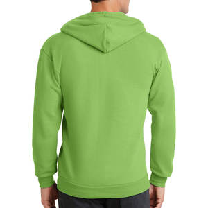 Veste polaire à fermeture éclair avant à manches longues pour hommes lourds vente en gros Streetwear sweats à capuche imprimé unisexe uni - Product Image 5