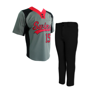 Uniformes de baseball personnalisés Sibrin sublimés, 100% polyester, respirants, anti-humidité, antibactériens, séchage rapide, anti-UV, col en V - Product Image 1
