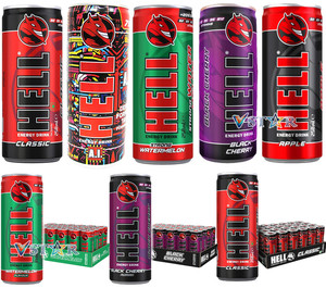 Hell Epic Edition เครื่องดื่มชูกำลังรสแอปเปิ้ลเขียวส่งออกสินค้าในสหราชอาณาจักรบรรจุภัณฑ์หลักส่วนผสมพลังงานคาร์บอเนต - Product Image 1