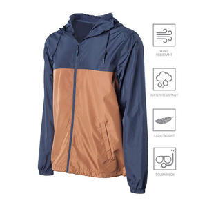 Men's Lightweight Canvas Windbreaker <b>Jacket</b> Coat Full Zip up Waterproof Sports Apparel with Hoodie for Winter <b>Workout</b> Wholesale - Product Image 2