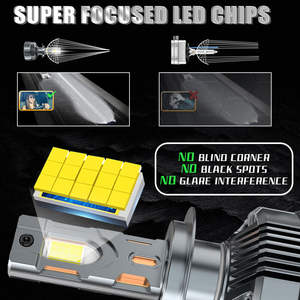 Accesorios para coche luces Led F33V seis tubos de cobre Canbus 500W 60000LM faros Led H11 H7 HB3 HB4 bombilla de faro Led para coche - Product Image 5