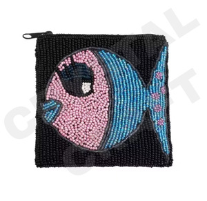 Número uno diseño púrpura personalizado semilla con cuentas monedero cartera hermoso monedero con características de accesorios de moda - Product Image 3