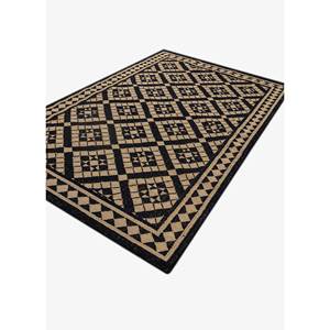 พรมขนสัตว์ทอลายเรียบอัลฮัมบราสีเทาและสีดำลายเรขาคณิตสำหรับบ้าน-ADWL-13162 - Product Image 2