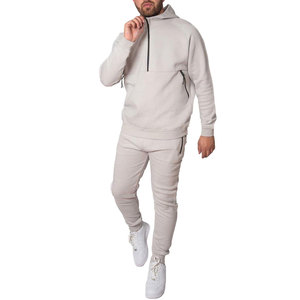 Custom Made Fleece Half <b>Zip</b> <b>Hooded</b> Track Suit for Winter XL Sports Wear with Custom Logo Private Label Sweatpants Tracksuit - Product Image 2