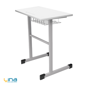 Bureau d'étudiant simple au design moderne TELINA Pièces métalliques durables Plateau en panneau de particules WERSALIT ergonomique et écologique pour l'école - Product Image 1