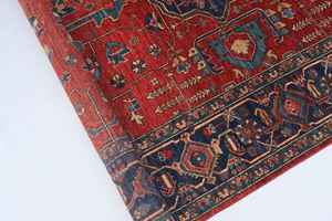 Alfombra de Área Personalizada de 8x9 de Alta Venta Hecha a Mano de Lana Roja Tejida a Mano Estilo Bohemio Vintage de Alta Calidad para Piso de Sala de Estar - Product Image 6