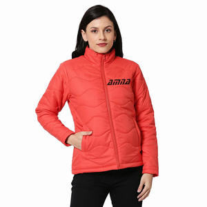 Meilleures ventes de vestes bouffantes pour adultes de couleur rouge, col montant, fermeture éclair, coupe classique, vestes à la mode - Product Image 1