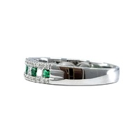 Bijoux de haute qualité en or blanc massif 18 carats, dernière conception, émeraude taille princesse en grappe, style classique pour soirée, directement de l'usine chinoise