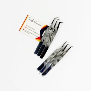 Pinzas de pestañas de Metal personalizadas de alta calidad Pinzas de pestañas de punta de fibra de acero inoxidable cómodas pinzas de pestañas de Punta puntiaguda - Product Image 6