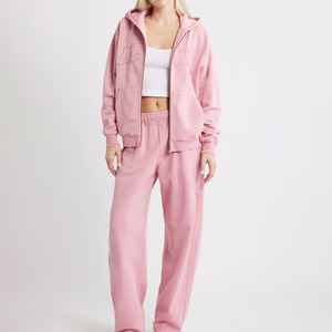 Pantalones Deportivos Holgados de Cintura Elástica Personalizados para Invierno, Pantalones Deportivos de Pierna Ancha de Algodón para Mujer - Product Image 1