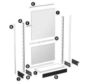 Meilleur prix : Étagère murale de style américain avec 4 niveaux, 15 pieds de large, 36 pouces de haut, 15 pouces de profondeur, en métal VN pour supermarché et magasin de proximité - Product Image 5