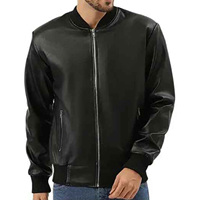 Blouson Bomber Homme en Cuir de Mouton Véritable Noir Haut de Gamme Design Personnalisé Imperméable Respirant Moto Décontracté