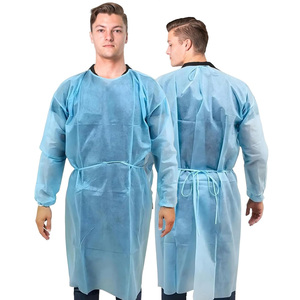 Cómoda BATA DE AISLAMIENTO médico desechable no tejida impermeable protectora de manga larga con costura soldada para hospitales y clínicas - Product Image 3