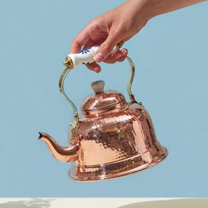 <b>Copper</b> tea kettle classic design stovetop brewing <b>utensil</b> for traditional <b>kitchen</b> decor daily tea - Product Image 5