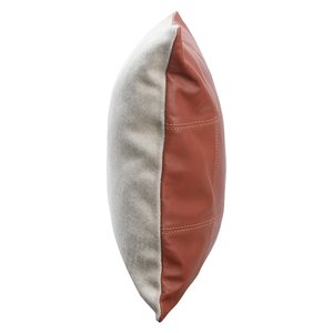 Luxury Square Leather <b>Throw</b> Pillow <b>Cover</b>-Soft Washable Solid Stitching Cushion <b>Cover</b> for Home and <b>Sofa</b> - Product Image 2