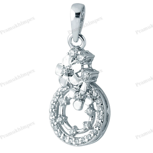 925 argent Moissanite Floral Hip Hop pendentif Double cercle conception étincelant bijoux élégant cadeau pour les femmes à la mode fête porter - Product Image 3