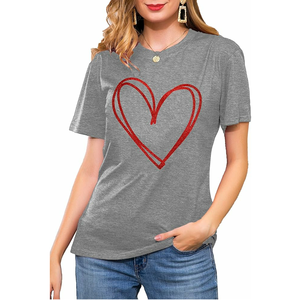 Camisetas de Moda de Manga Corta para Hombre, Transpirables y Personalizables, de Longitud Regular, con Cuello Alto Ecológico y Estampado de Corazón - Product Image 1
