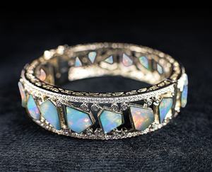 Natural Fire Opal Luxury <b>Charm</b> <b>Bracelet</b> 925 Sterling Silver Religious Style Micro Insert Dainty Women's Anniversary Jewelry - Product Image 5