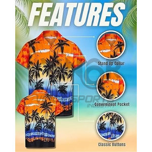 Summer Beach Wear Chemise de vacances à manches courtes imprimée Hawaiian Vacation Casual Slim Fit Shirts For Men chemises pour hommes - Product Image 2